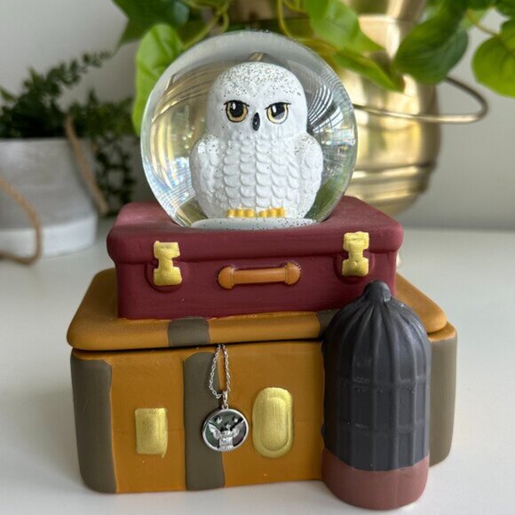 Harry Potter Hedwig Owl Glitter Snowglobe trinket Jar - Picture 7 of 8